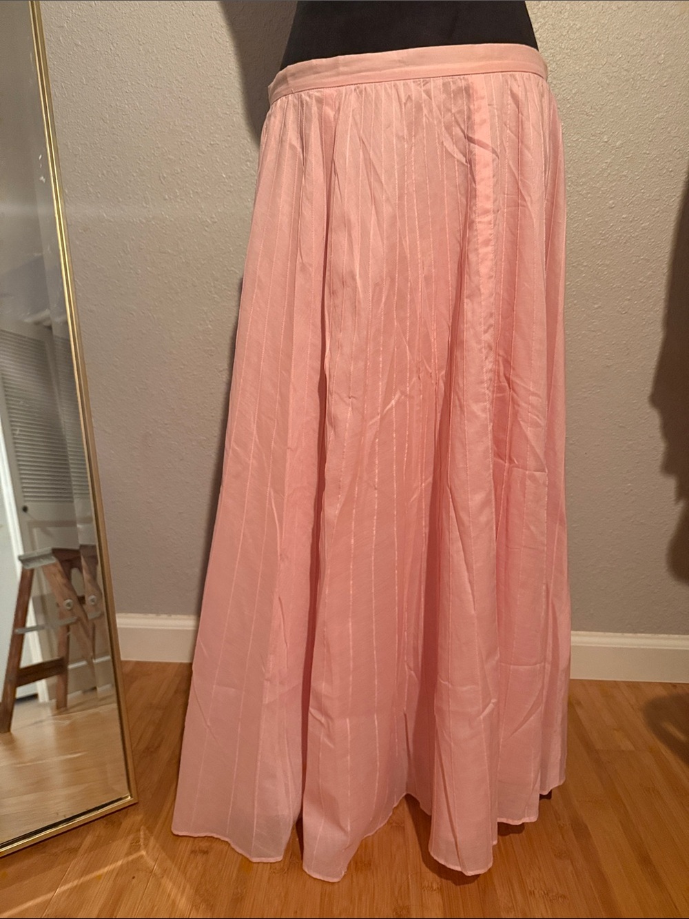 Lauren Ralph Lauren Light Pink Maxi Skirt with Subtle Sheen